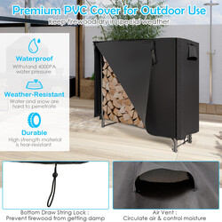 Utvändig vedförvaring i metall med vattentätt skydd, 122,5 x 35,5 x 122,5 cm