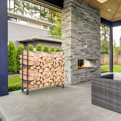 Utvändig vedförvaring i metall med vattentätt skydd, 122,5 x 35,5 x 122,5 cm