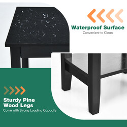 Mångsidigt tvåvånings sidobord i svart trä och MDF för alla rum