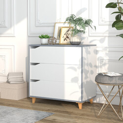 Modern vit byrå med rymliga lådor för sovrum och kontor