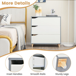 Modern vit byrå med rymliga lådor för sovrum och kontor