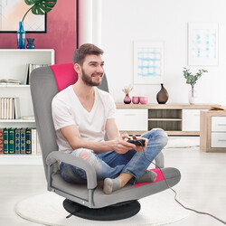 Rosa golvstol med 360° rotation och 6-läges justerbart ryggstöd för gaming och avkoppling