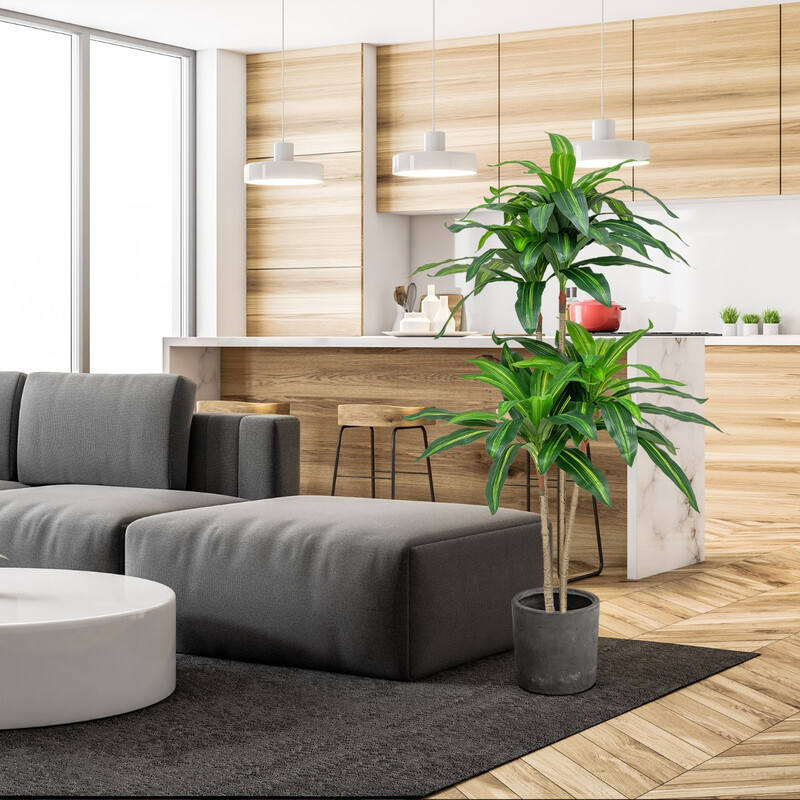 Konstgjord dracena 140 cm med kruka och 92 blad för naturlig inredning