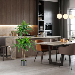 Konstgjord dracena 140 cm med kruka och 92 blad för naturlig inredning