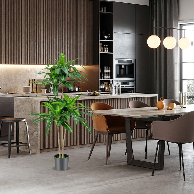 Konstgjord dracena 140 cm med kruka och 92 blad för naturlig inredning