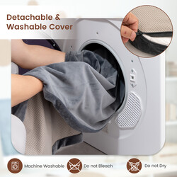 Ortopedisk hundbädd för stora hundar med minnesskum och avtagbart överdrag i grå färg