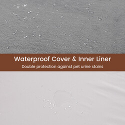 Ortopedisk hundbädd för stora hundar med minnesskum och avtagbart överdrag i grå färg