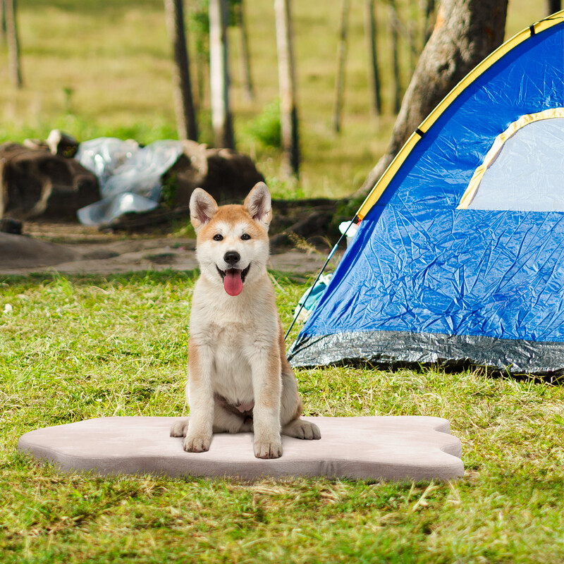 Ortopedisk hundbädd för stora hundar med minnesskum och avtagbart överdrag beige