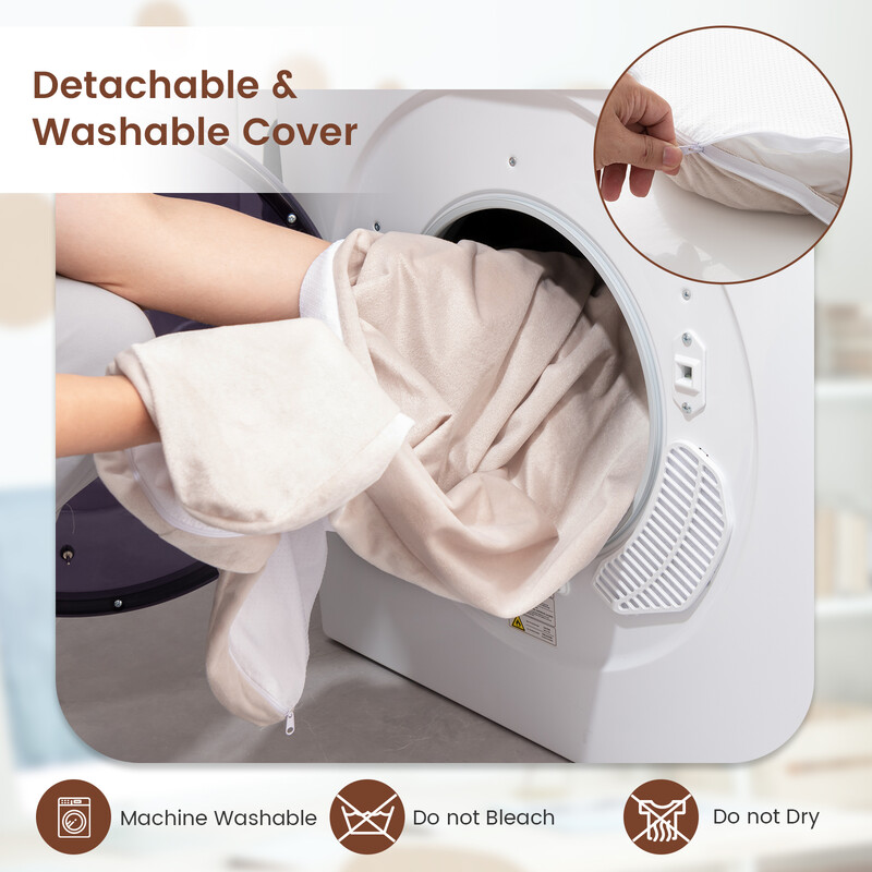 Ortopedisk hundbädd för stora hundar med minnesskum och avtagbart överdrag beige