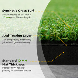 3-i-1 golfmatta med konstgräs och tillbehör för inomhus- och utomhusträning