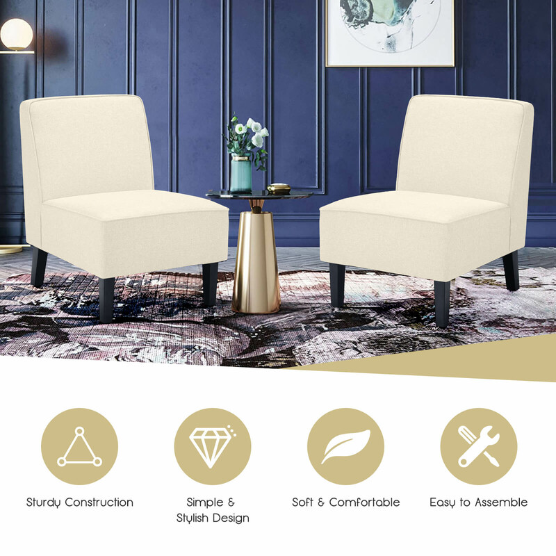 Bekväm beige fåtölj med ryggstöd och träben, ergonomisk design, maxbelastning 150 kg