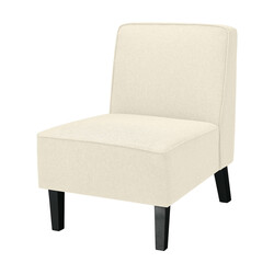 Bekväm beige fåtölj med ryggstöd och träben, ergonomisk design, maxbelastning 150 kg