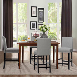 2-pack grå barstolar med gummiträben och andningsbart linne för modern inredning