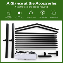 Bärbart pickleballnät med metallram och väderbeständigt polyesternät inklusive transportväska