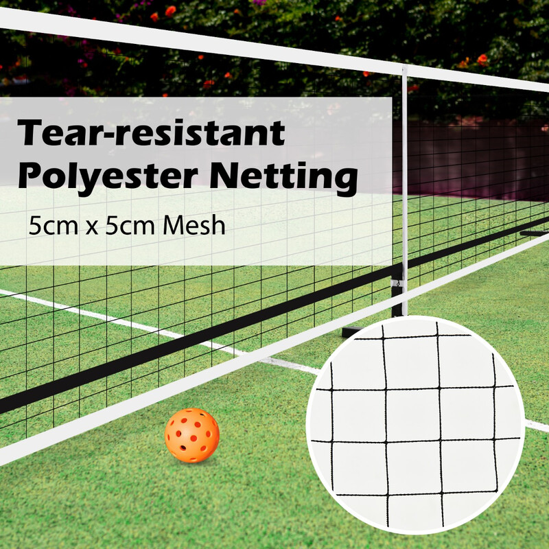 Bärbart pickleballnät med metallram och väderbeständigt polyesternät inklusive transportväska