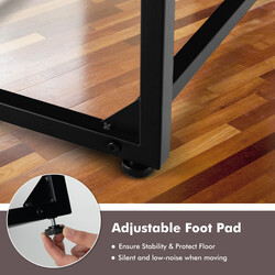 Vintage laptopbord med justerbar bordsskiva och stopp, c-format sidobord, brun, 57 x 37 x 67,5 cm