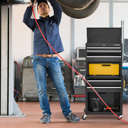 2 i 1 verktygsvagn med lås och hjul för säker förvaring