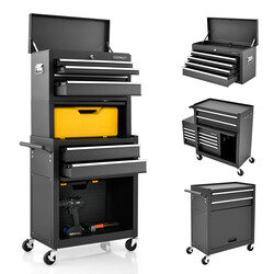 2 i 1 verktygsvagn med lås och hjul för säker förvaring