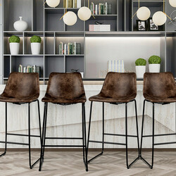 2-pack barstolar i trä med ryggstöd och metallben, sitthöjd 75 cm, guld finish