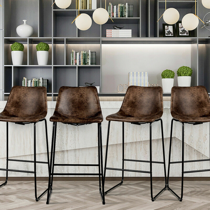 2-pack barstolar i trä med ryggstöd och metallben, sitthöjd 75 cm, guld finish