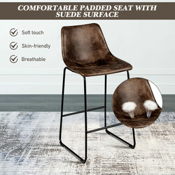 2-pack barstolar i trä med ryggstöd och metallben, sitthöjd 75 cm, guld finish