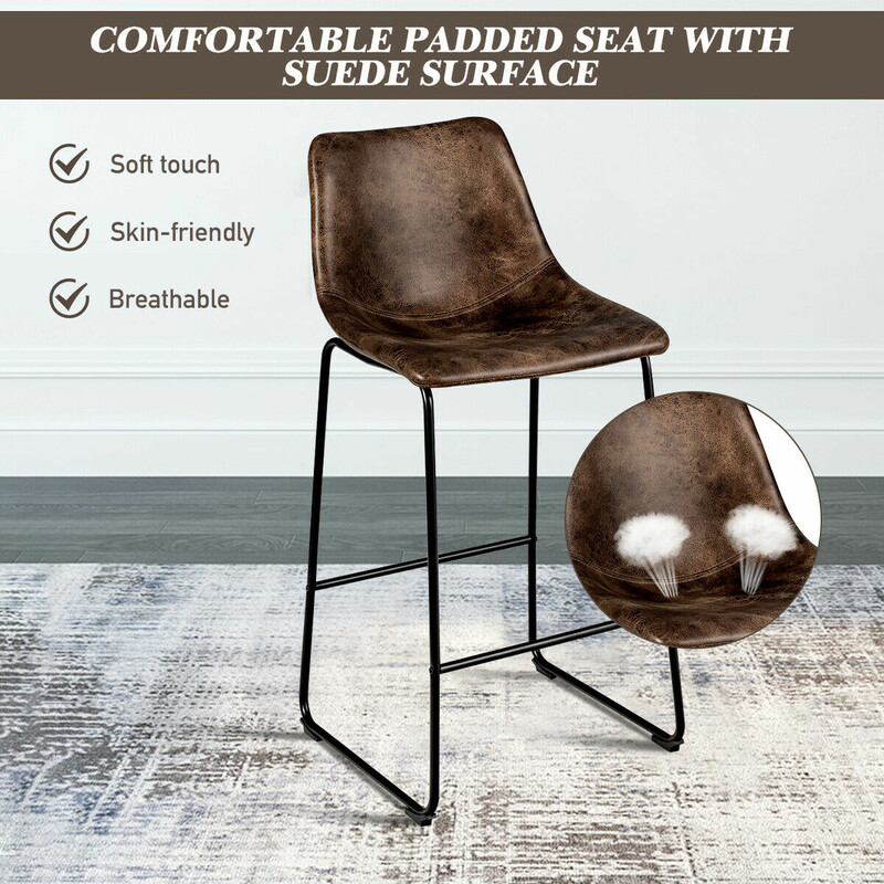 2-pack barstolar i trä med ryggstöd och metallben, sitthöjd 75 cm, guld finish