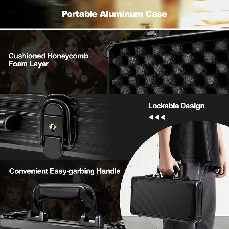 Pokerset med 300 marker, kortlekar, tärningar och elegant förvaringsväska