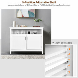 Modernt vitt sideboard med justerbar hylla och två dörrar för mångsidig förvaring