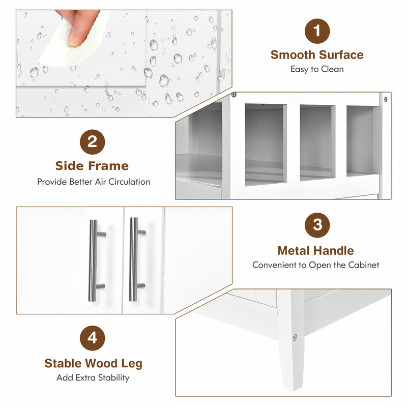 Modernt vitt sideboard med justerbar hylla och två dörrar för mångsidig förvaring