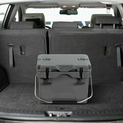 Kylväska 15L med handtag, avtappningsplugg & 2 flaskhållare, grå