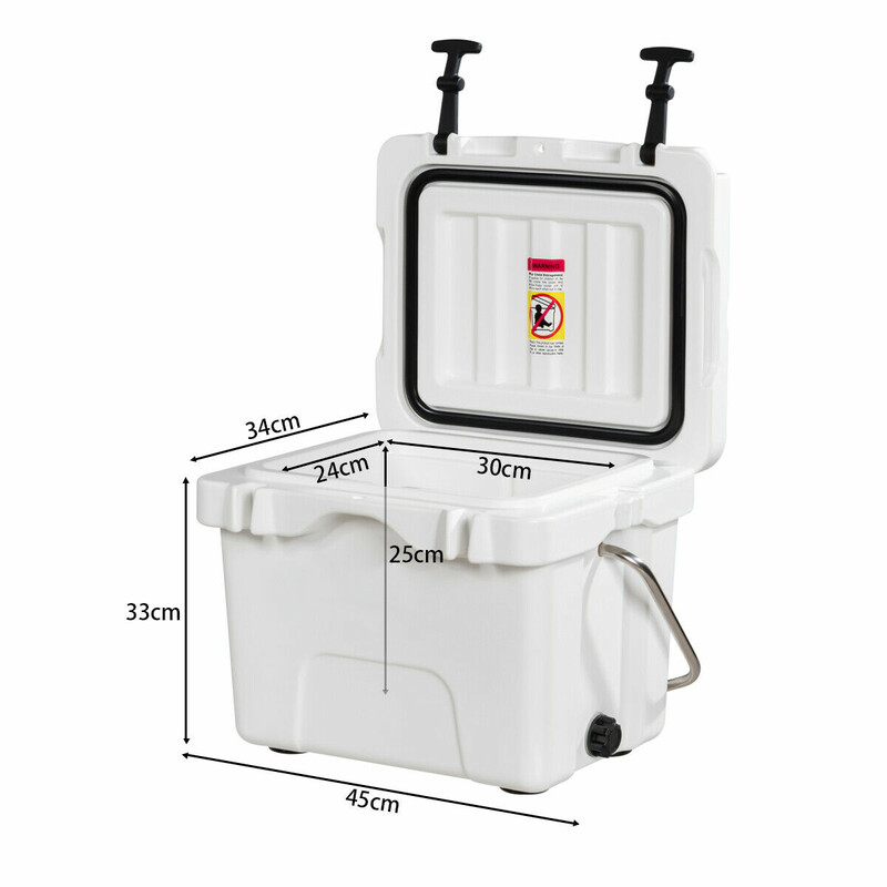 Kylbox 15 liter med handtag, dräneringsplugg och 2 dryckeshållare, vit