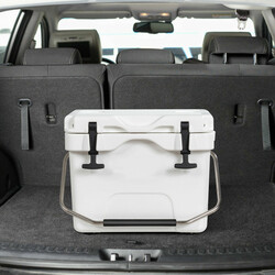 Kylbox 15 liter med handtag, dräneringsplugg och 2 dryckeshållare, vit