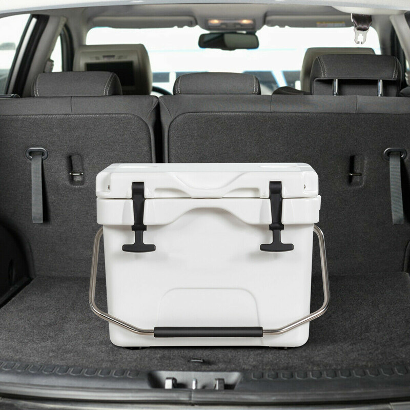 Kylbox 15 liter med handtag, dräneringsplugg och 2 dryckeshållare, vit