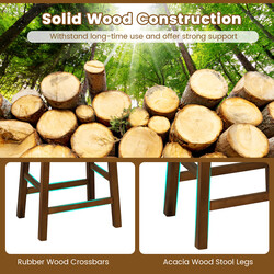 2-pack ergonomiska barpallar i trä med PU-läder och fotstöd