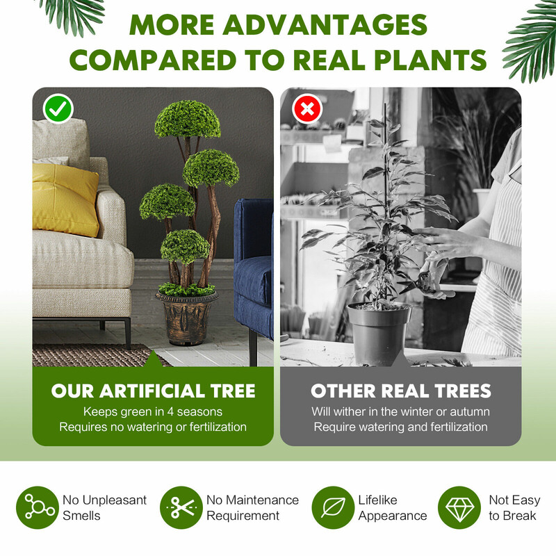 Konstgjord cypressboll 90 cm med naturligt utseende för inomhus och utomhusbruk