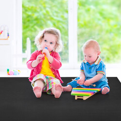 Yogamatta med dubbelsidigt halkfritt design och justerbara kardborreband - svart