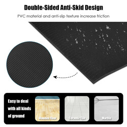 Yogamatta med dubbelsidigt halkfritt design och justerbara kardborreband - svart