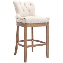 Elegant barstol med quiltad tygklädsel och gummiträram