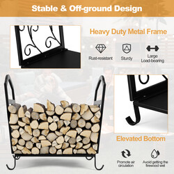 Kompakt vedhållare i metall med eleganta mönster och upphöjda fötter svart