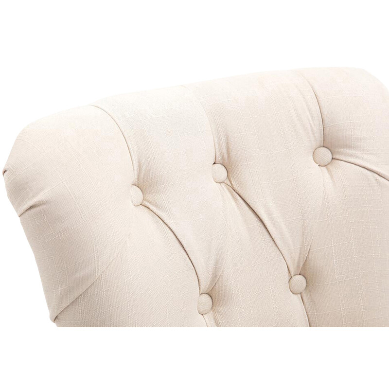 Elegant barstol med quiltad tygklädsel och gummiträram