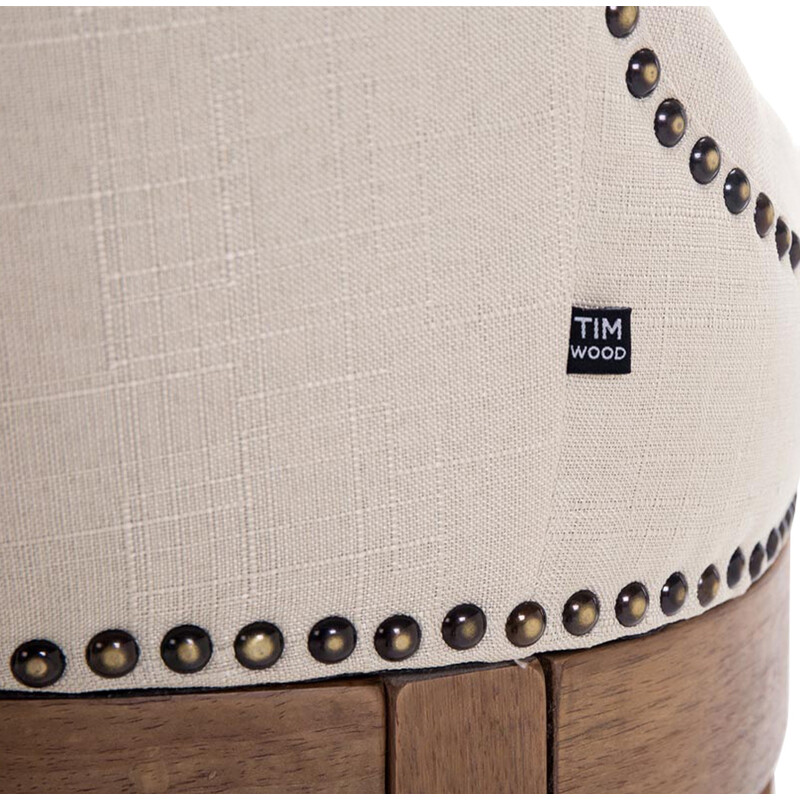 Elegant barstol med quiltad tygklädsel och gummiträram