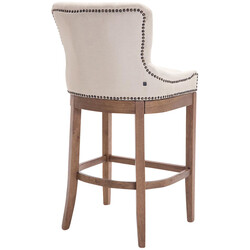 Elegant barstol med quiltad tygklädsel och gummiträram