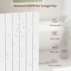 Vit badrumsmatta i HIPS-material, halkfri och korrosionsbeständig, 55 x 34 cm, 150 kg belastning