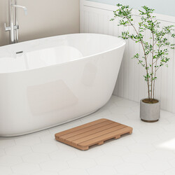 Badrumsmatta i HIPS-material, halkfri och korrosionsbeständig, brun, 55 x 34 cm, 150 kg belastning