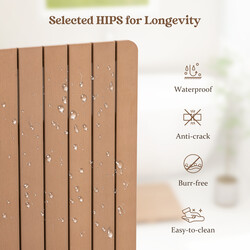 Badrumsmatta i HIPS-trädesign, halkfri och korrosionsbeständig, brun, 60x48 cm, max 150 kg