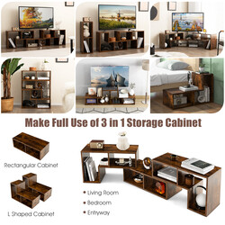 Flexibel vit tv-bänk i trä för tv upp till 165 cm