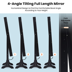 Stående smyckesskåp med spegel och lås i svart för säker förvaring