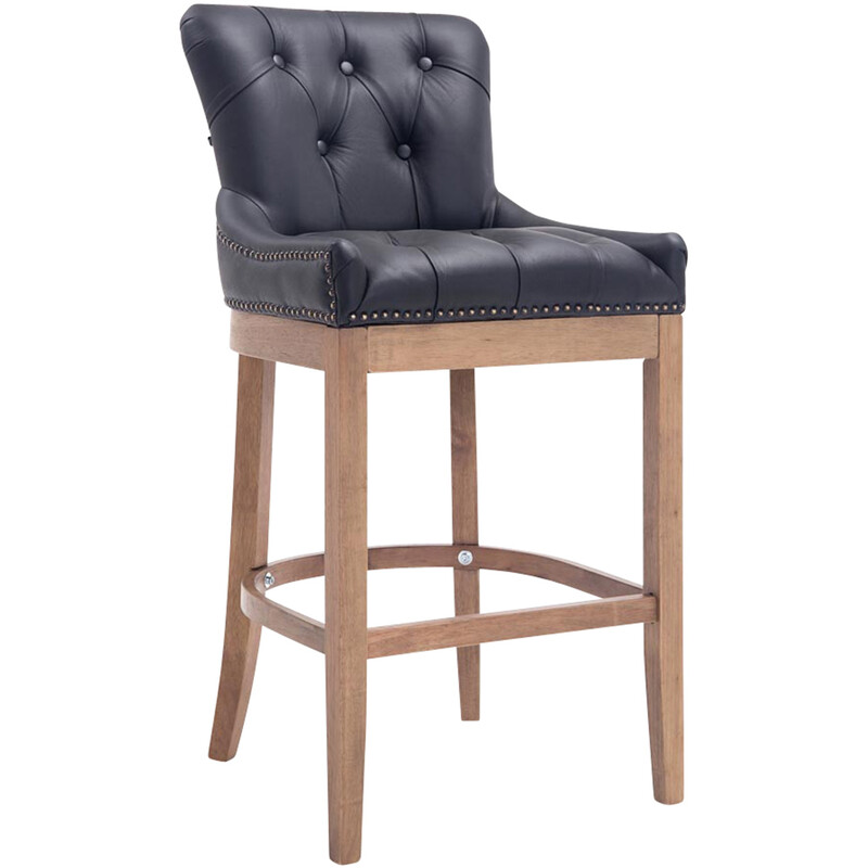 Elegant barstol i äkta läder med quiltad design