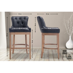 Elegant barstol i äkta läder med quiltad design