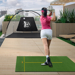 Golfträningsmatta med gummipeggar och riktpinnar för inomhus- och utomhusbruk 152 x 92 cm